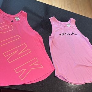 Pink open back Tank Tops